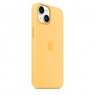 Capa em silicone com MagSafe para iPhone 14 - Amarelo solar