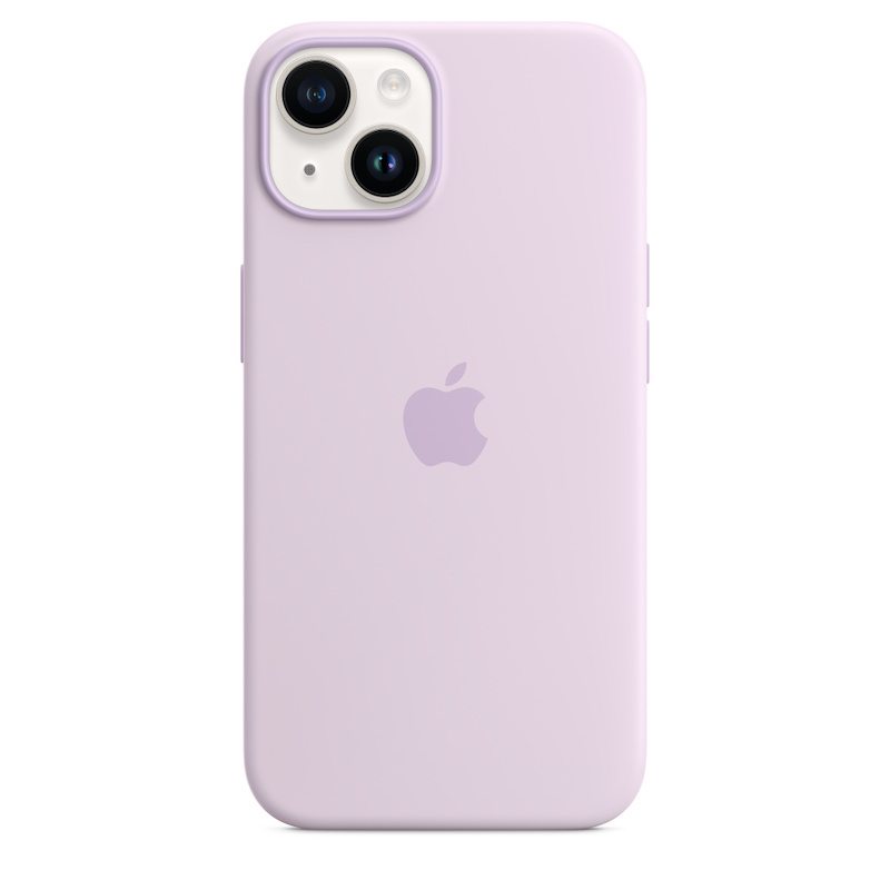 Capa em silicone com MagSafe para iPhone 14 - Lilás
