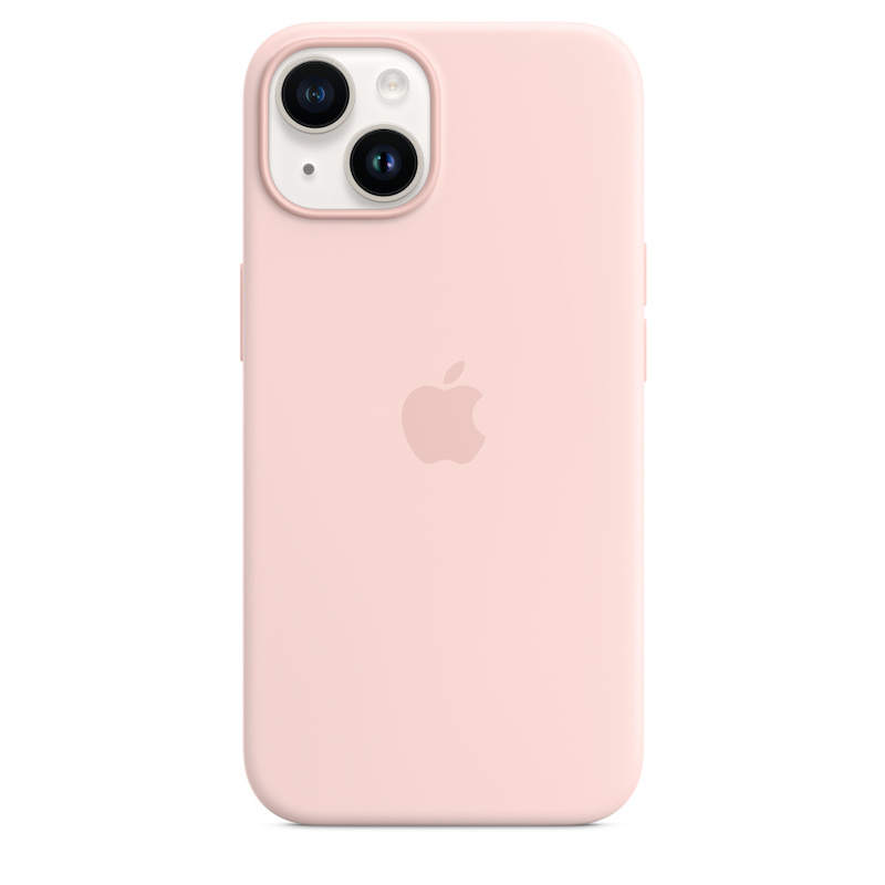 Capa em silicone com MagSafe para iPhone 14 - Giz Rosa