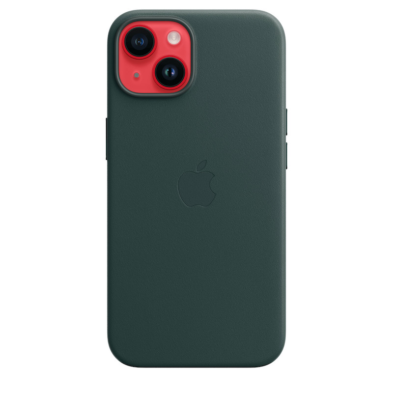 Capa em pele com MagSafe para iPhone 14 - Verde floresta