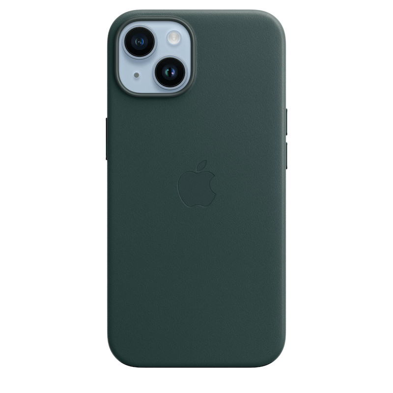Capa em pele com MagSafe para iPhone 14 - Verde floresta