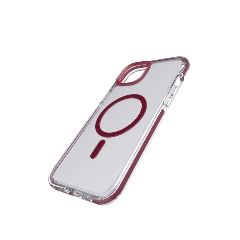 Capa para iPhone 14 Plus TECH21 Evo Crystal com MagSafe - Burgundy
