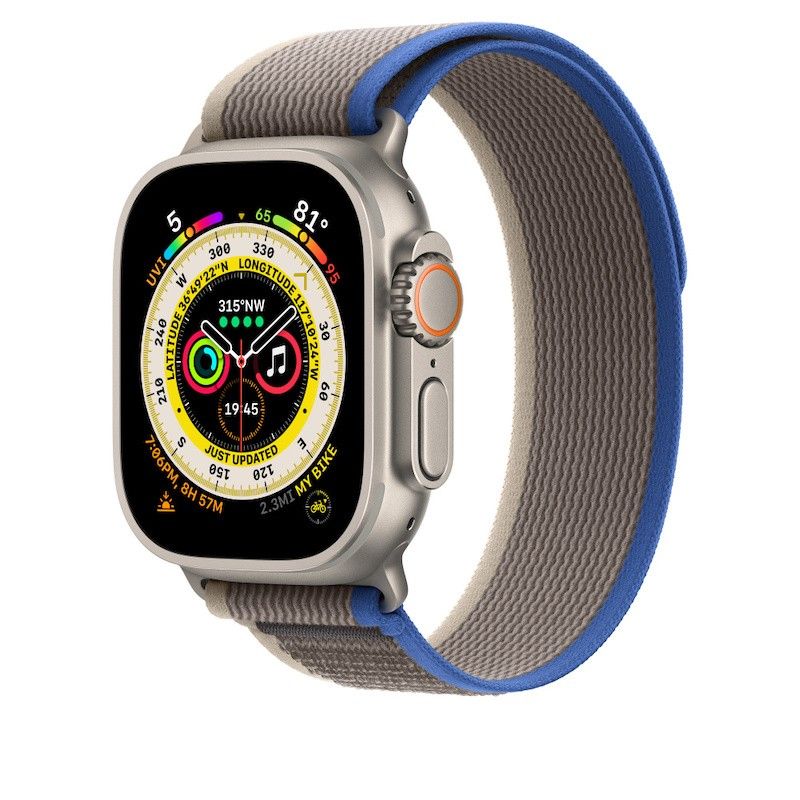 Bracelete Loop Trail para Apple Watch de 44 a 49mm (S/M) - Cinza/azul