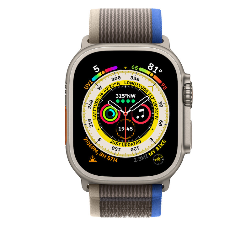 Bracelete Loop Trail para Apple Watch de 44 a 49mm (M/L) - Cinza/azul