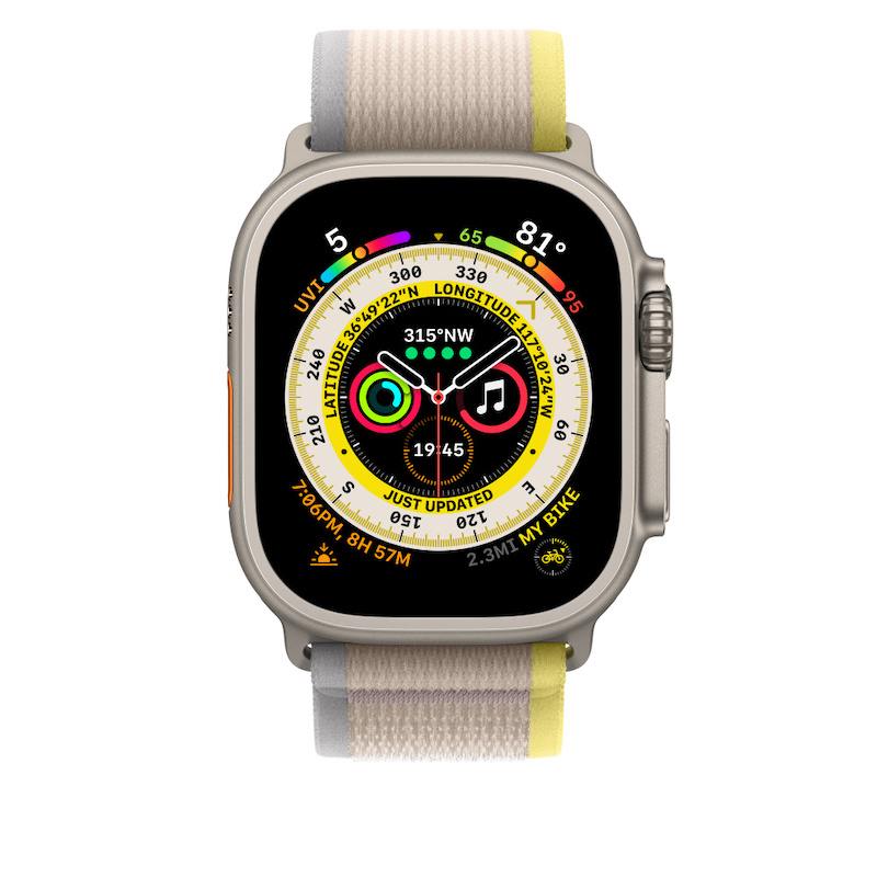 Bracelete Loop Trail para Apple Watch de 44 a 49mm (S/M) - Amarelo/bege