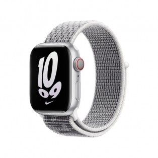 Bracelete loop desportiva Nike para Apple Watch 39 a 41mm - Branco-cume/preto