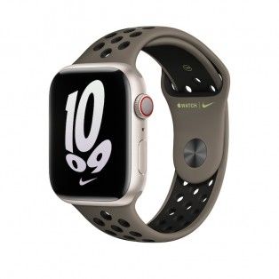 Bracelete desportiva Nike para Apple Watch 42 a 49 mm - Cinzento oliva/preto
