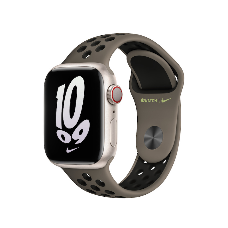 Bracelete desportiva Nike para Apple Watcch de 38 a 41 mm - Cinzento oliva/preto