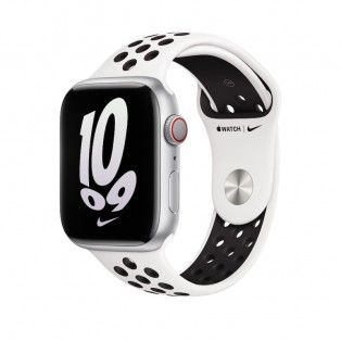 Bracelete desportiva Nike para Apple Watch de 42 a 49 mm - Branco-cume/preto