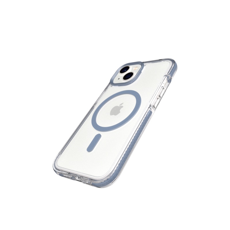 Capa para iPhone 14 TECH21 Evo Crystal com MagSafe - Azul aço