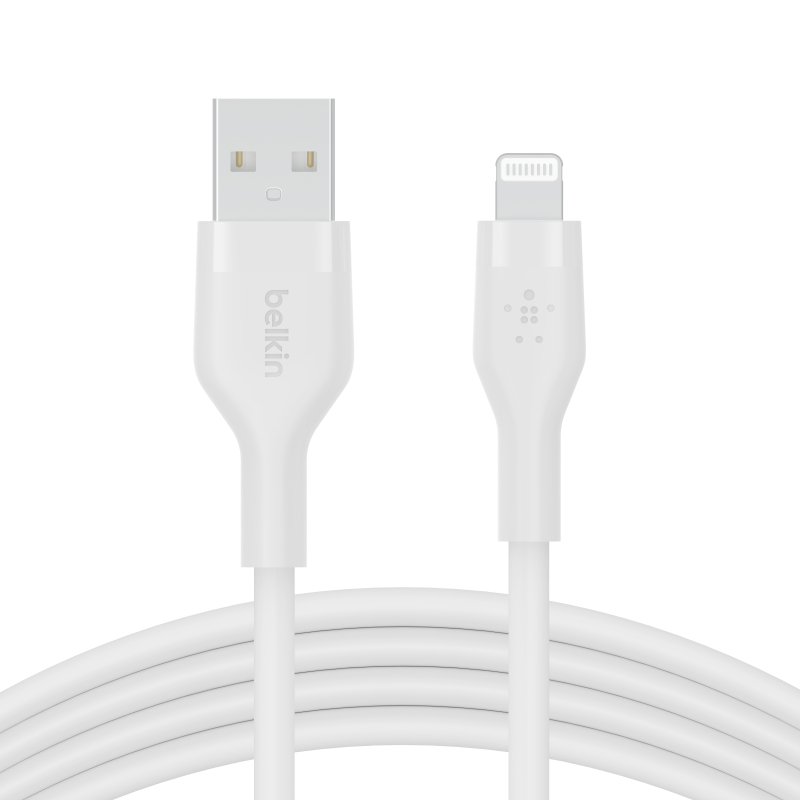 Cabo Belkin Boost Charge Flex Silicone USB-A para Lightning 1 m - Branco