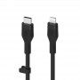 Cabo Belkin Boost Charge Flex Silicone USB-C para Lightning 2 m - Preto