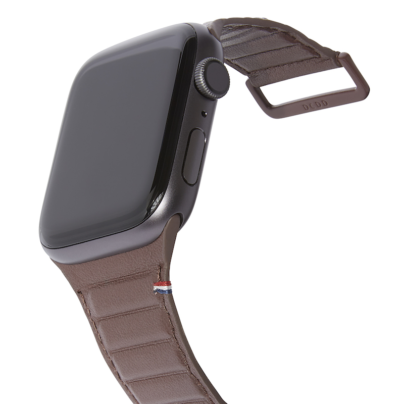 Bracelete magnética em pele para Apple Watch 42 a 49 mm - Castanho