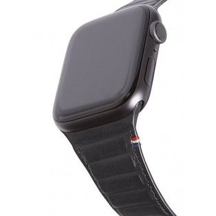 Bracelete magnética em pele para Apple Watch 42 a 49 mm - Preto