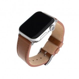 Bracelete Apple Watch FIXED em pele 42 a 49 mm - Castanho