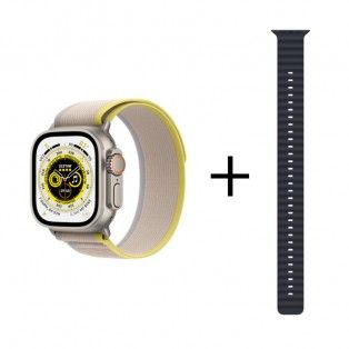 Conjunto composto por Apple Watch Ultra MNHK3PO/A e bracelete Ultra MQEE3ZM/A