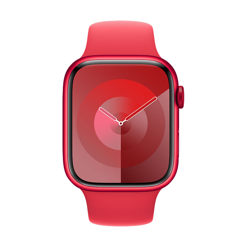 Apple Watch 9 (PRODUC)RED, 45mm - Bracelete desportiva (PRODUCT)RED S/M