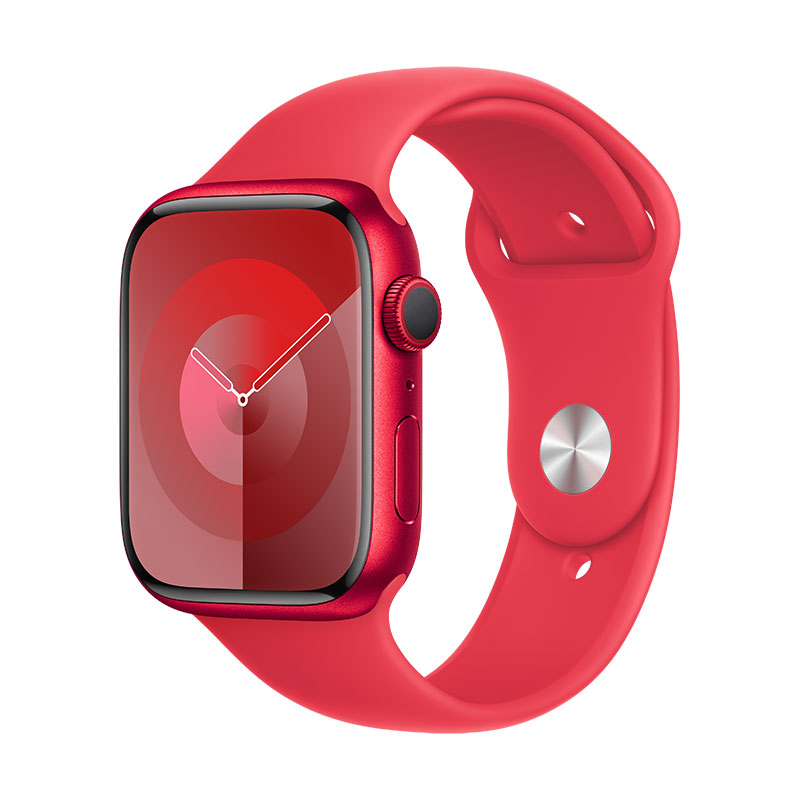 Apple Watch 9 (PRODUC)RED, 45mm - Bracelete desportiva (PRODUCT)RED S/M