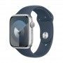 Apple Watch 9 prateado, 45mm - Bracelete desportiva azul M/L.