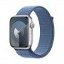 Apple Watch 9 prateado, 45mm - Bracelete Loop azul.