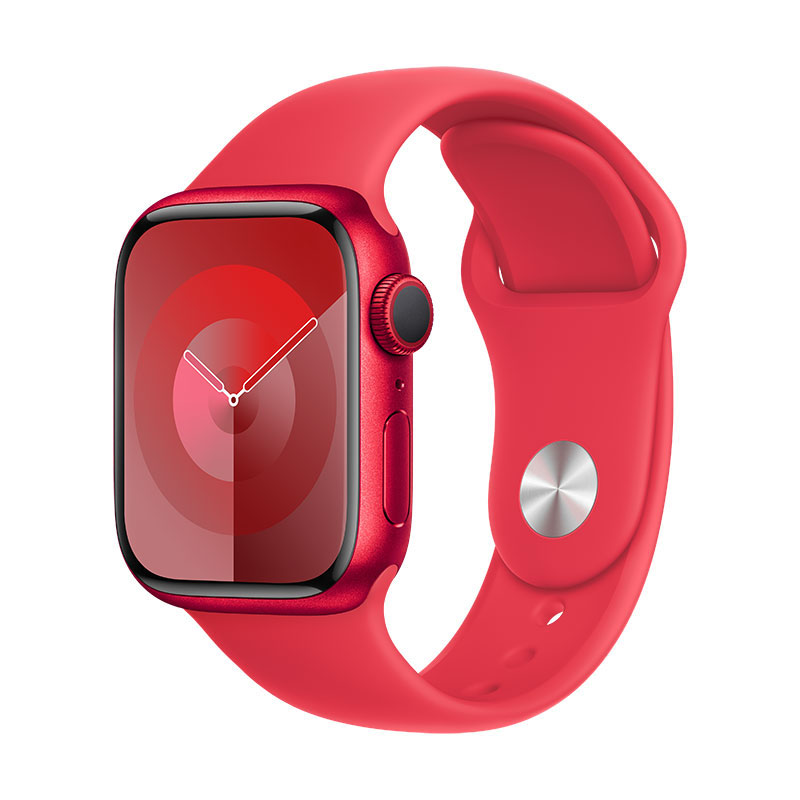 Apple Watch 9 (PRODUC)RED, 41mm - Bracelete desportiva (PRODUCT)RED S/M