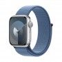 Apple Watch 9 prateado, 41mm - Bracelete Loop azul.
