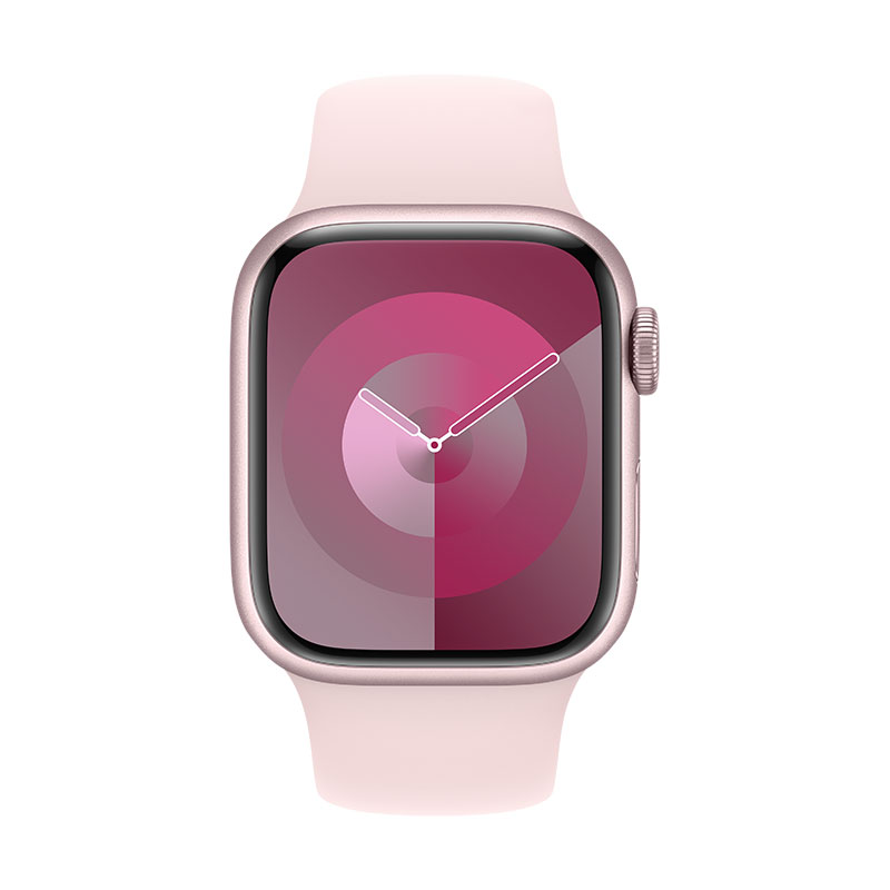 Apple Watch 9 GPS + Cell rosa, 41mm - Bracelete desportiva rosa S/M