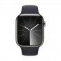 Apple Watch 9 GPS + Cell grafite em ao, 45mm + Bracelete desportiva meia-noite M/L