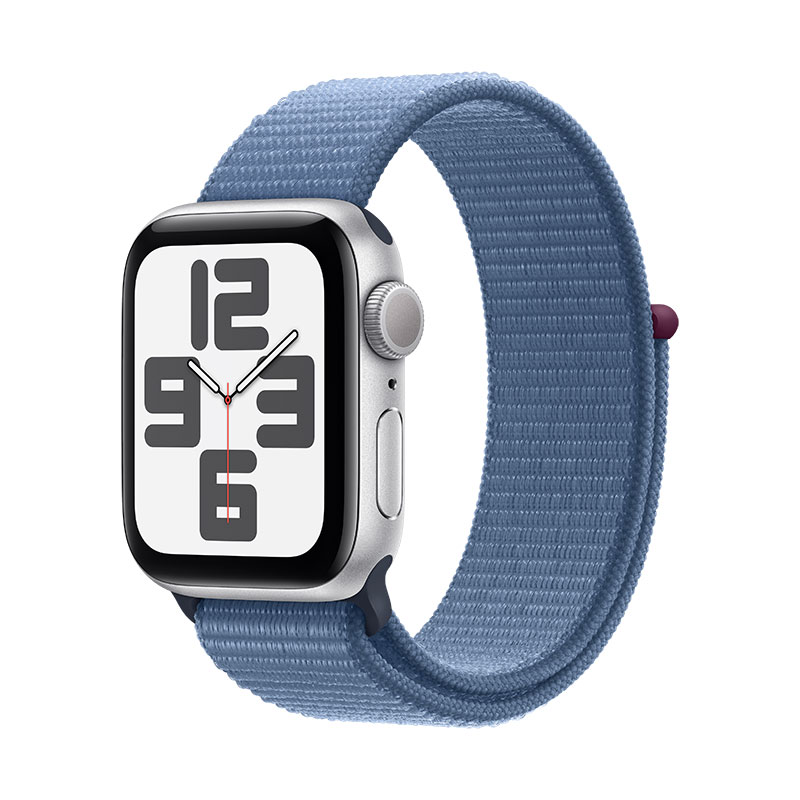 Apple Watch SE 2023 prateado, 40mm - Bracelete Loop azul