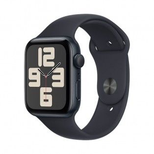Apple Watch SE 2023 meia-noite, 44mm - Bracelete desportiva meia-noite M/L