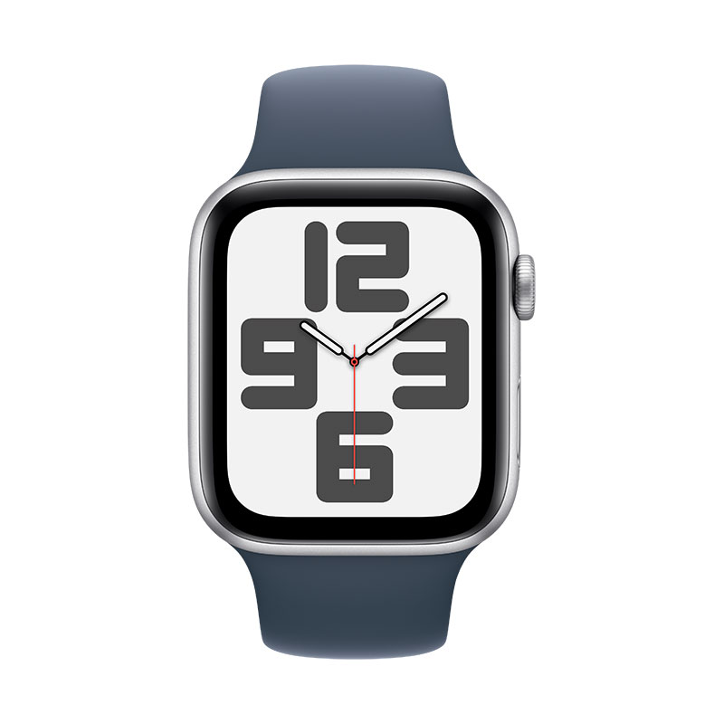 Apple Watch SE 2023 prateado, 44mm - Bracelete desportiva azul S/M