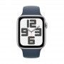 Apple Watch SE 2023 prateado, 44mm - Bracelete desportiva azul M/L.