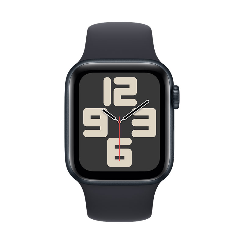 Apple Watch SE 2023 GPS+Cell meia-noite, 40mm - Bracelete desportiva meia-noite S/M.
