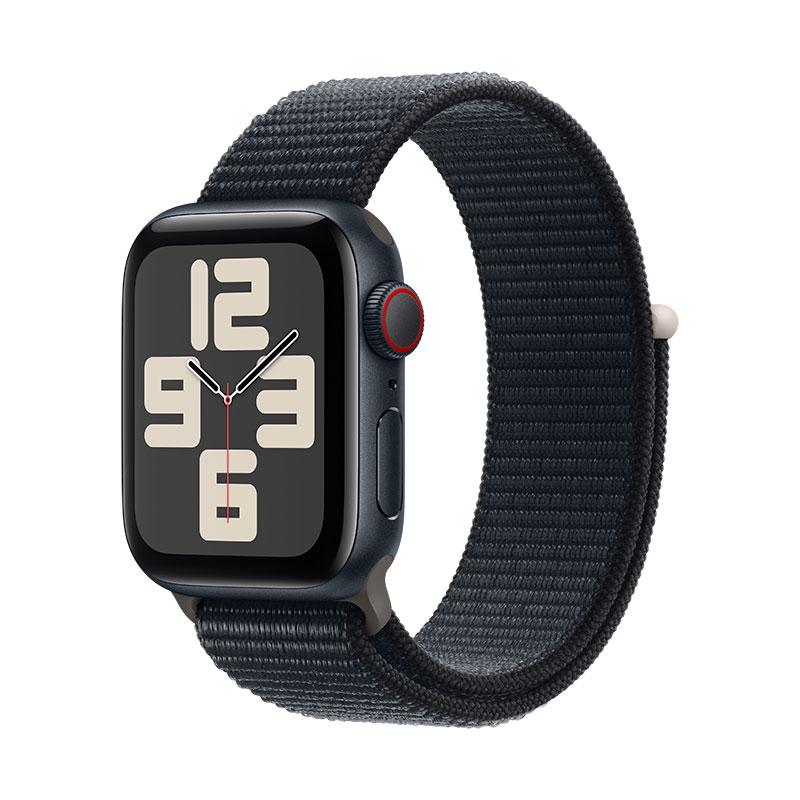 Apple Watch SE 2023 GPS+Cell meia-noite, 40mm + Bracelete Loop meia-noite.