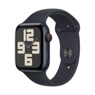 Apple Watch SE 2023 GPS+Cell meia-noite, 44mm - Bracelete desportiva meia-noite M/L