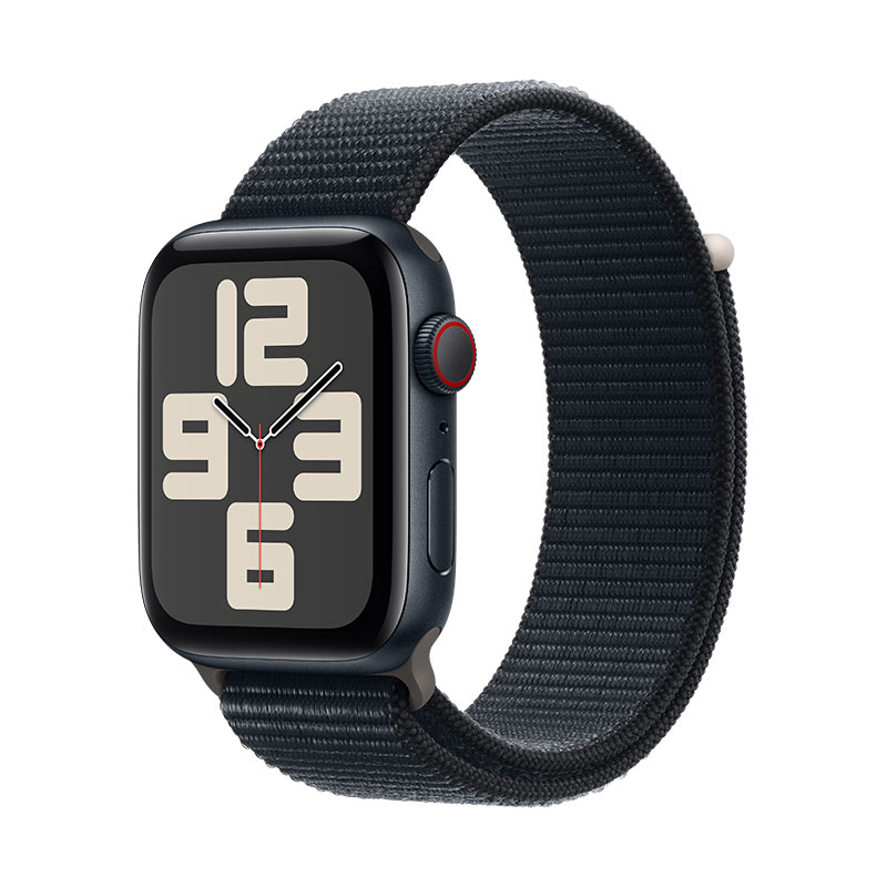 Apple Watch SE 2023 GPS+Cell meia-noite, 44mm  - Bracelete Loop meia-noite