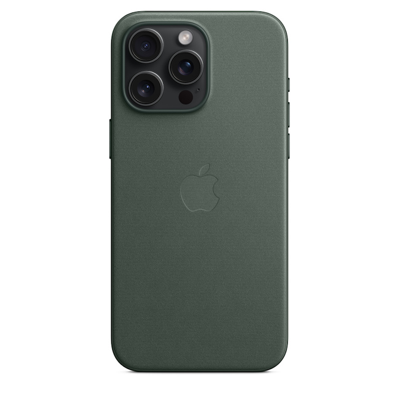 Capa Apple em tecido FineWoven para iPhone 15 Pro Max com MagSafe - Verde perene