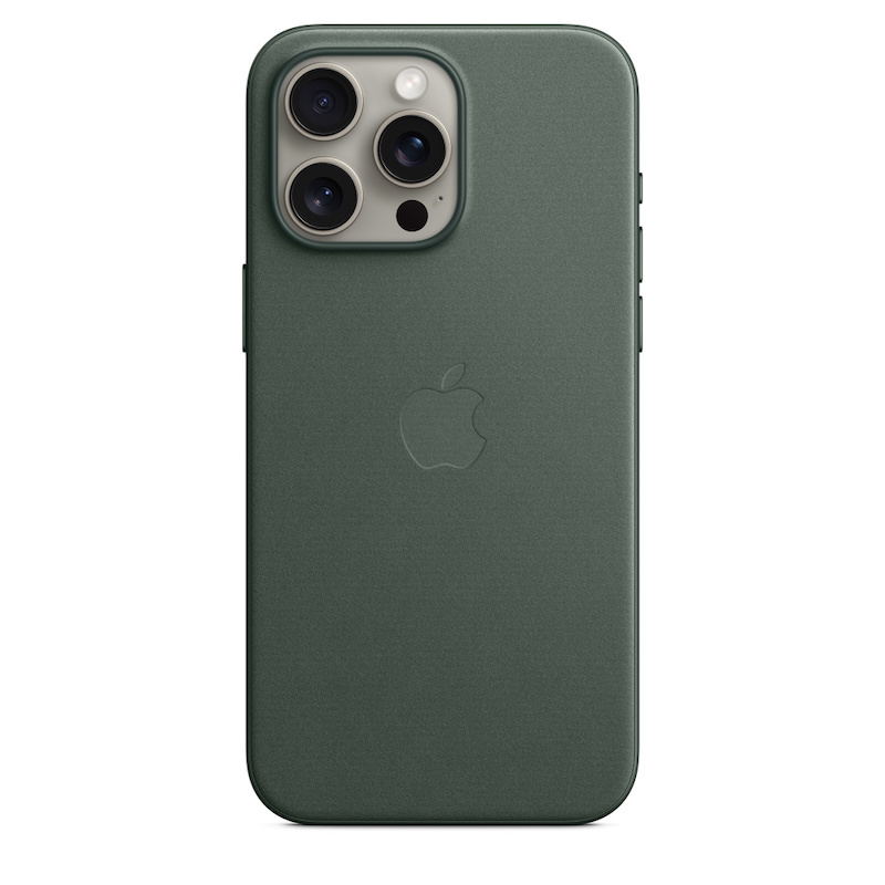 Capa Apple em tecido FineWoven para iPhone 15 Pro Max com MagSafe - Verde perene
