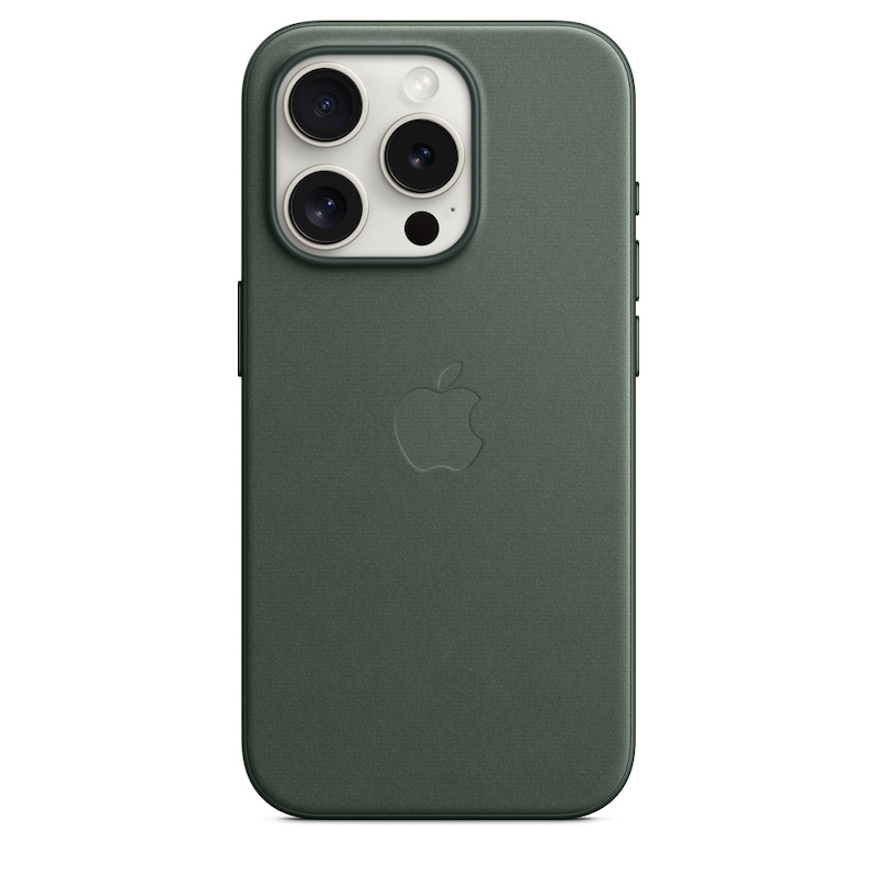Capa Apple em tecido FineWoven para iPhone 15 Pro com MagSafe - Verde perene