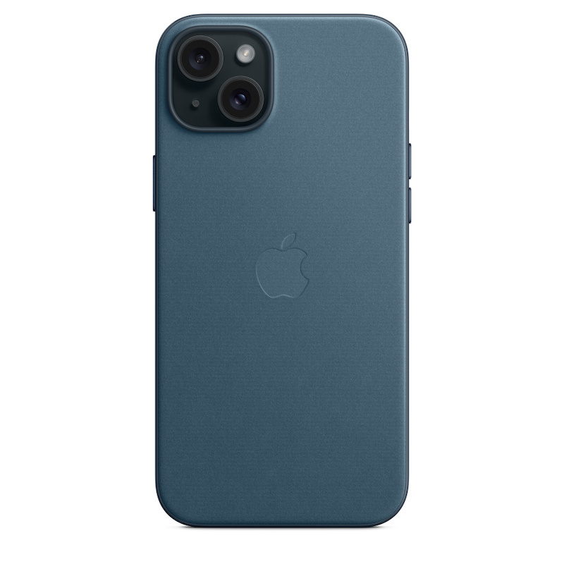 Capa Apple em tecido FineWoven para iPhone 15 Plus com MagSafe - Azul Pacífico