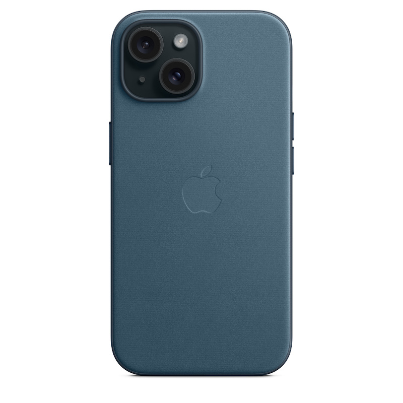 Capa Apple em tecido FineWoven para iPhone 15 com MagSafe - Azul pacífico