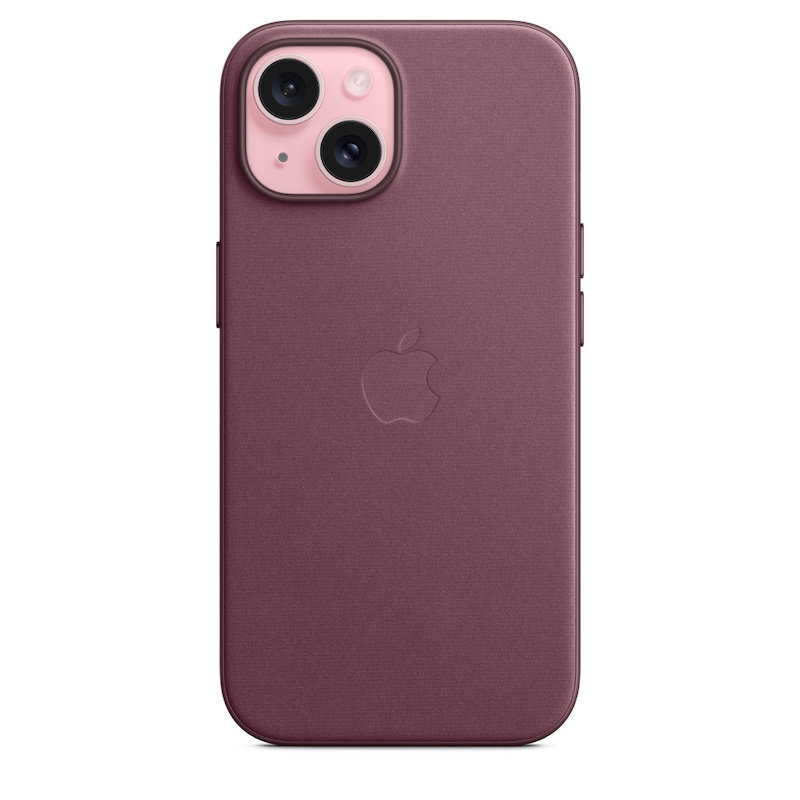 Capa Apple em tecido FineWoven para iPhone 15 com MagSafe - Amora