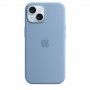 Capa para iPhone 15 em silicone com MagSafe - Azul-inverno