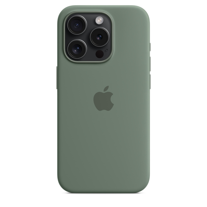 Capa para iPhone 15 Pro em silicone com MagSafe - Cipreste