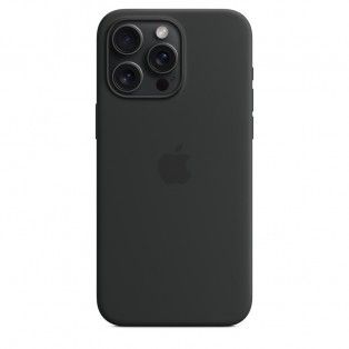 Capa para iPhone 15 Pro Max em silicone com MagSafe - Preto