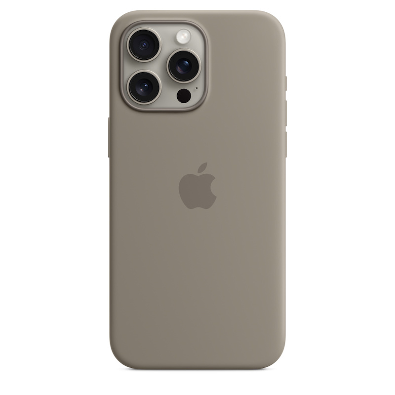 Capa para iPhone 15 Pro Max em silicone com MagSafe - Barro