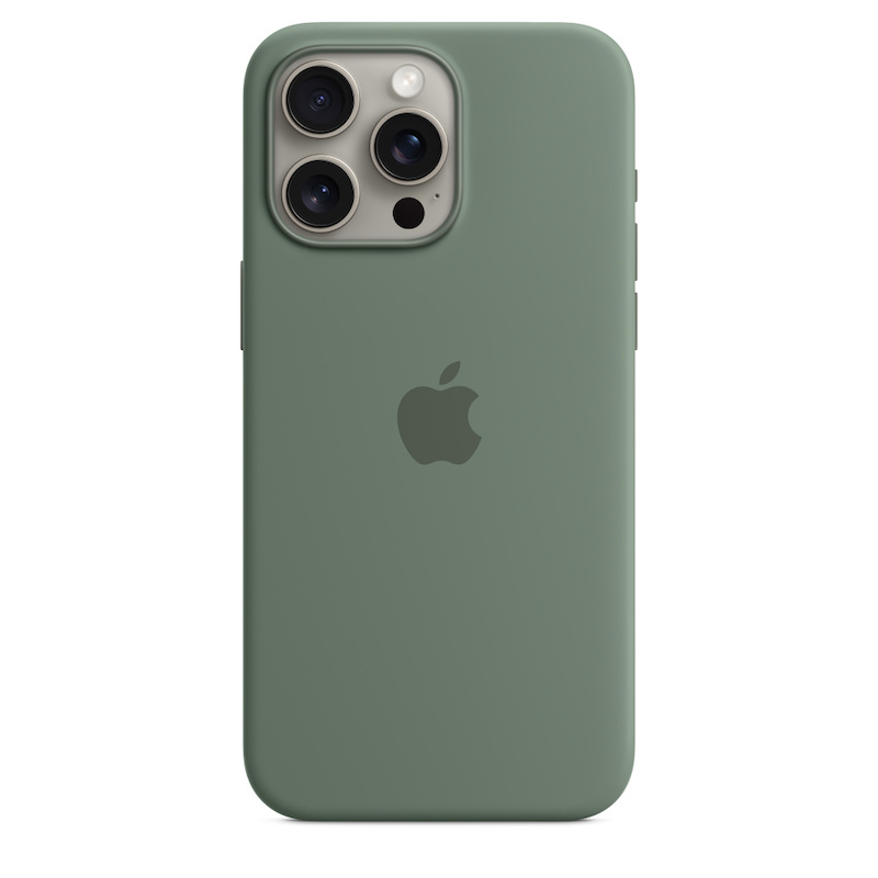 Capa para iPhone 15 Pro Max em silicone com MagSafe - Cipreste