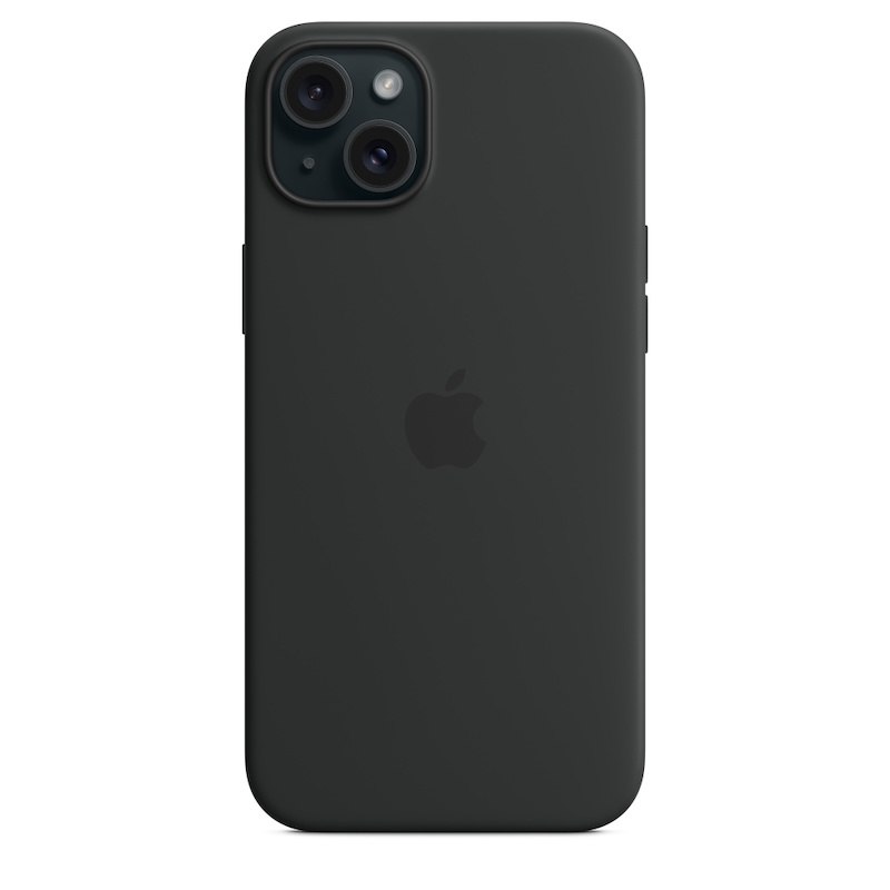 Capa para iPhone 15 Plus em silicone com MagSafe - Preto