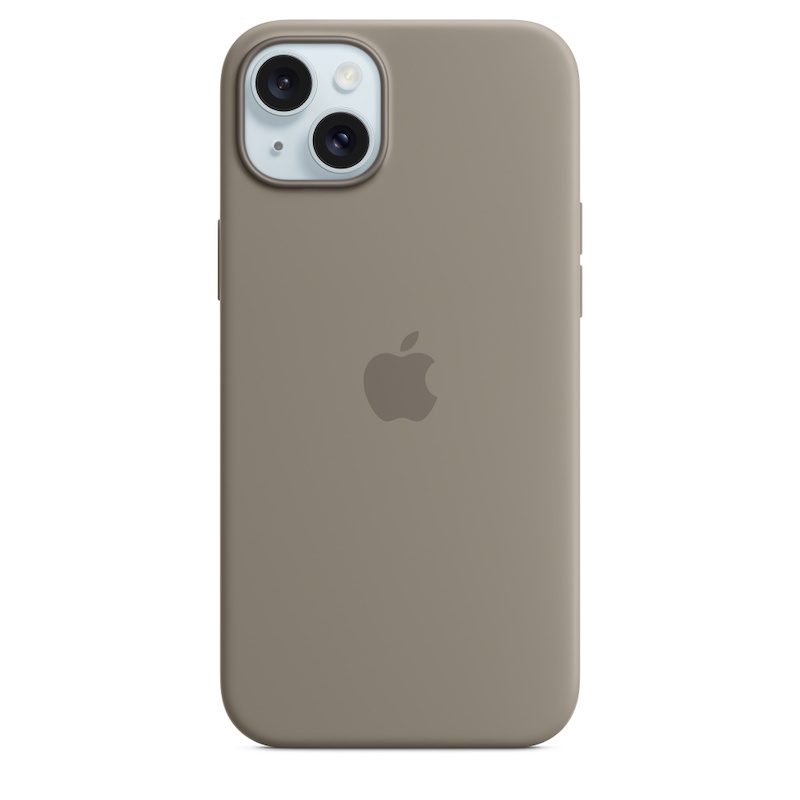 Capa para iPhone 15 Plus em silicone com MagSafe - Barro