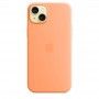 Capa para iPhone 15 Plus em silicone com MagSafe - Sorvete de laranja